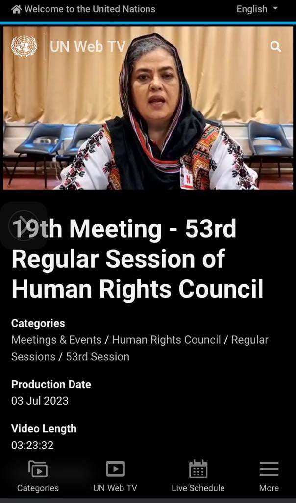 Baloch demands UN Special Rapporteur, fact finding and monitoring missions for Balochistan