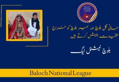 حانی گل بلوچ اور سمیر بلوچ کو خراج عقیدت پیش کرتے ہیں بلوچ نیشنل لیگ