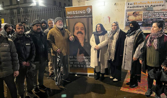 London: Protest camp set up for the recovery of Taj Muhammad Sarparah and other Baloch missing persons