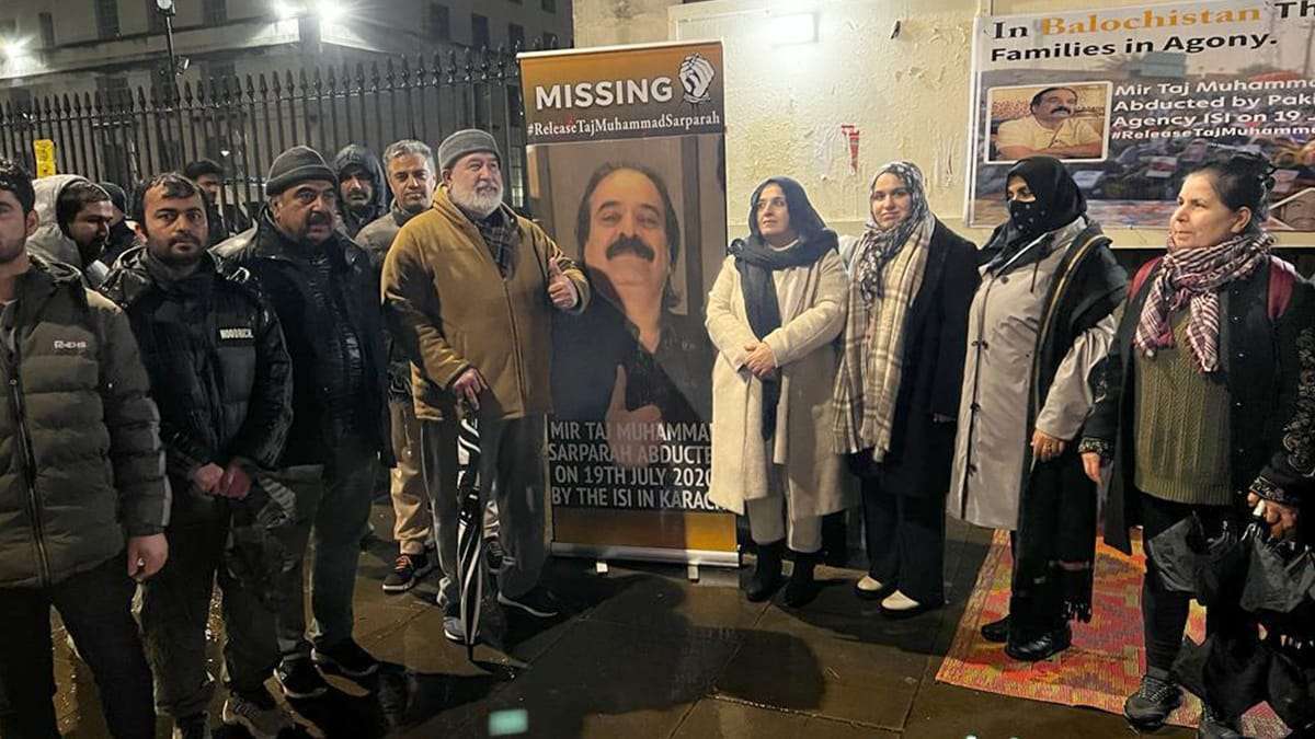 London: Protest camp set up for the recovery of Taj Muhammad Sarparah and other Baloch missing persons