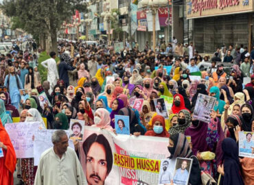 Family of missing activist Rashid Hussain Baloch protests in Quetta and demands justice