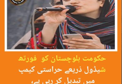 حکومت بلوچستان کو  فورتھ شیڈول ذریعے حراستی کیمپ میں تبدیل کر رہی ہے، ماہ رنگ بلوچ