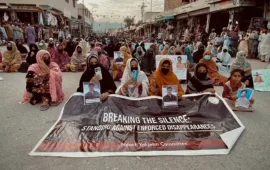 Baloch Yakjehti Committee protests against enforced disappearances in Hub Chowki