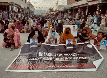 Baloch Yakjehti Committee protests against enforced disappearances in Hub Chowki