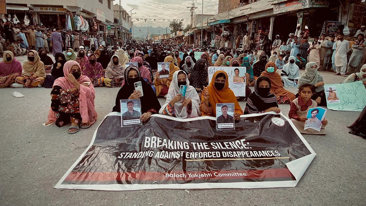 Baloch Yakjehti Committee protests against enforced disappearances in Hub Chowki