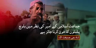 جماعت اسلامی کے امیر کی نظر میں بلوچ پشتون کا خون کرنا جائز ہے۔ شاہ جی صبغت اللہ