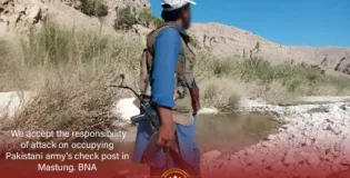BNA accepts the responsibility of attack on occupying Pakistani army’s check post in Mastung