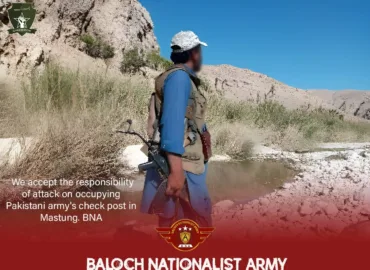 BNA accepts the responsibility of attack on occupying Pakistani army’s check post in Mastung