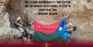 بلوچ نیشنلسٹ آرمی نے دشتیاری میں ایران کے انٹیلیجنس اہلکار کی گرفتاری، پسنی اور شال کوٹ حملوں کی ذمہ داری قبول کر لی