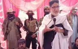 Sardar Akhtar Mengal addresses fourteenth day of Lakpass sit-in protest, vows to fight for Baloch rights