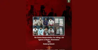 بلوچستان مگس میں آئی ایس آئی کے 8 ایجنٹوں کو ہلاک کرنے کی ذمہ داری قبول کرتے ہیں- بی این اے
