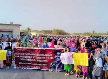 Panjgur holds a silent walk and protest for Zeeshan Zaheer