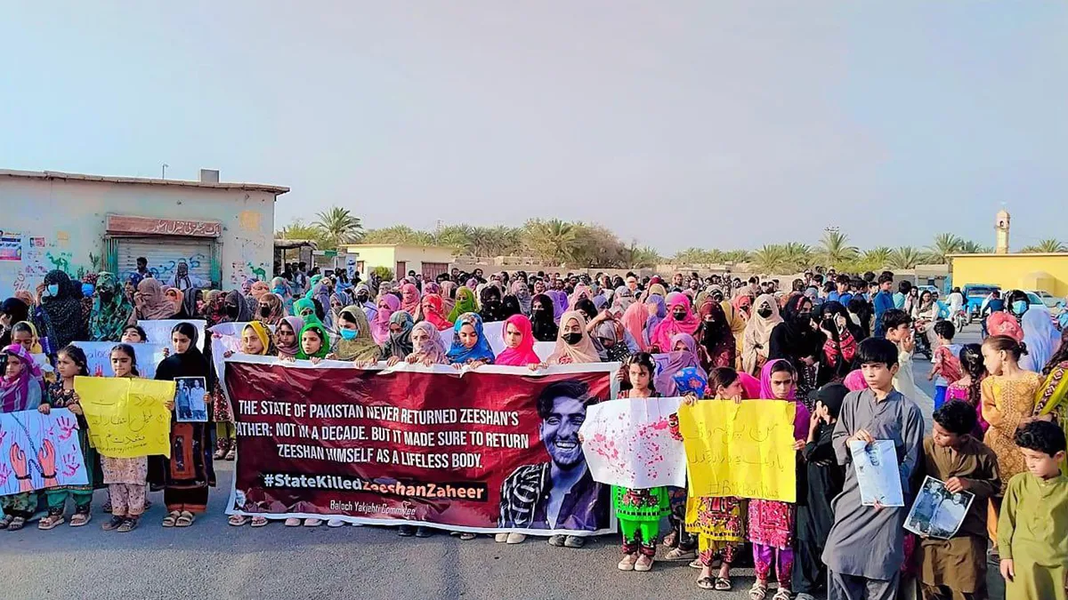 Panjgur holds a silent walk and protest for Zeeshan Zaheer