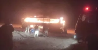 At least 76 people were killed on Tuesday night when a passenger bus collided with a motorcycle and a fuel truck in western Afghanistanโs Herat province