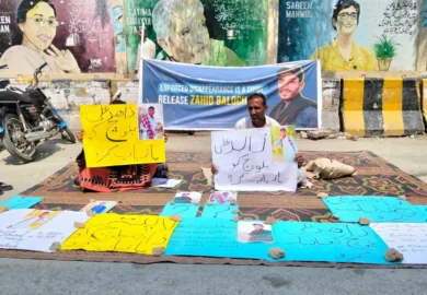 کراچی ءَ چہ ھور ءُ جنجالاں ابید زاھد بلوچ ءِ کھول ءِ زھرشانی برجاہ اِنت