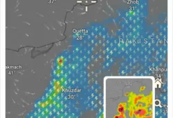 آئندہ 24 گھنٹوں کے دوران بلوچستان کے شمالی، شمال مشرقی اور وسطی علاقوں میں گرج چمک، تیز ہواؤں اور کہیں موسلا دھار، کہیں ہلکی بارشوں کا امکان ہے۔ قدرت کے رنگ بکھرنے کو ہیں، اور فضا میں تازگی کی خوشبو پھیلنے والی