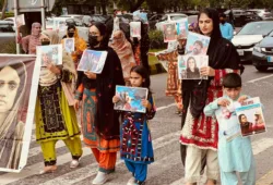 اسلام آباد: لاپتہ افراد کے لواحقین اور بی وائی سی رہنماؤں کی رہائی کے لیے دھرنا 43ویں روز میں داخل