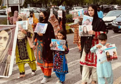 اسلام آباد: لاپتہ افراد کے لواحقین اور بی وائی سی رہنماؤں کی رہائی کے لیے دھرنا 43ویں روز میں داخل