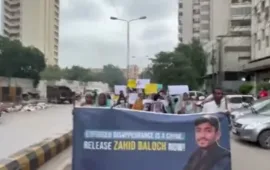 کراچی پریس کلب کے سامنے جبری لاپتہ افراد کے لواحقین کا احتجاج 28 ویں روز بھی جاری،