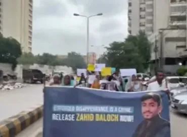 کراچی پریس کلب کے سامنے جبری لاپتہ افراد کے لواحقین کا احتجاج 28 ویں روز بھی جاری،