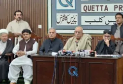 آل پارٹیز کانفرنس شاہوانی اسٹیڈیم دھماکہ، بلوچستان کی آواز دبانے کی کوشش قرار.