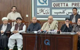 آل پارٹیز کانفرنس شاہوانی اسٹیڈیم دھماکہ، بلوچستان کی آواز دبانے کی کوشش قرار.