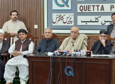 آل پارٹیز کانفرنس شاہوانی اسٹیڈیم دھماکہ، بلوچستان کی آواز دبانے کی کوشش قرار.