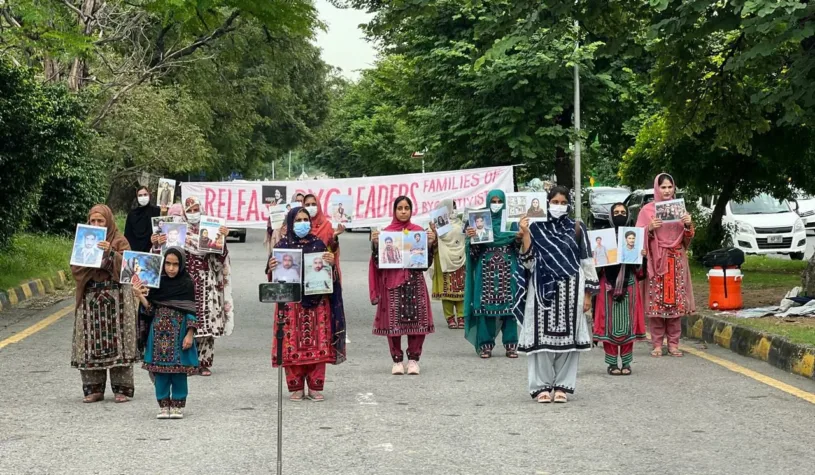 اسلام آباد بی وائی سی رہنماؤں اور لاپتہ افراد کے اہل خانہ کا احتجاج 63ویں روز بھی جاری