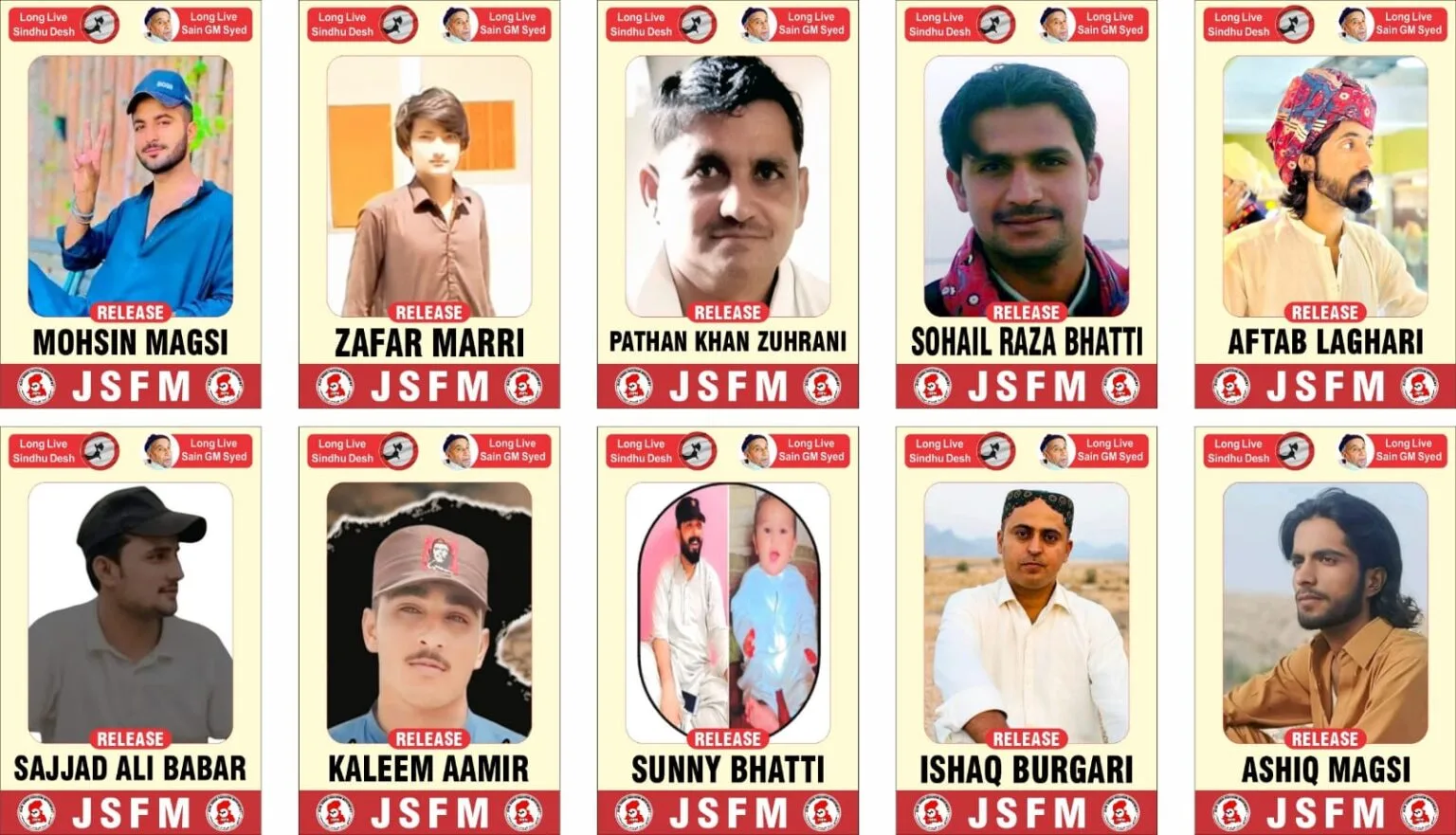 JSFM strongly condemns brutal state action and the ongoing enforced disappearances of innocent political and national activists.