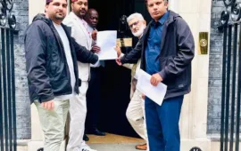 Demonstration and Memorandum Submission by Representatives of  Oppressed Nations under Pakistani Occupation in Front of the UK Prime Minister’s Residence on the International Day of the Victims of Enforced Disappearances:- JSFM