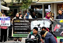 جرمنی احتجاج عالمی طاقتیں پاکستان کی نوآبادیاتی پالیسیوں کی حمایت کر رہی ہیں۔ بی این ایم