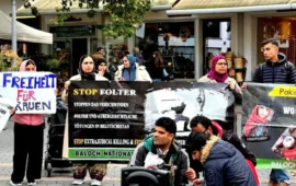 جرمنی احتجاج عالمی طاقتیں پاکستان کی نوآبادیاتی پالیسیوں کی حمایت کر رہی ہیں۔ بی این ایم