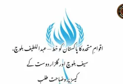 اقوامِ متحدہ کا پاکستان کو خط — عبداللطیف بلوچ، سیف بلوچ اور گلزار دوست کے کیسز پر وضاحت طلب