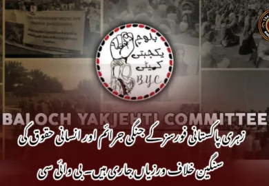 زہری پاکستانی فورسز کے جنگی جرائم اور انسانی حقوق کی سنگین خلاف ورزیاں جاری ہیں۔ بی وائی سی