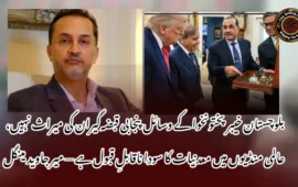 بلوچستان خیبر پختونخوا کے وسائل پنجابی قبضہگیران کی میراث نہیں، عالمی منڈیوں میں معدنیات کا سودا ناقابلِ قبول ہے — میر جاوید مینگل
