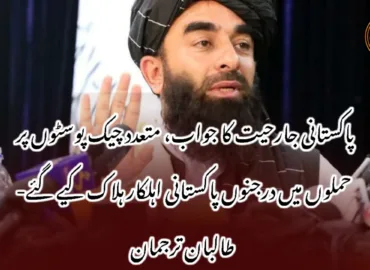 پاکستانی جارحیت کا جواب، متعدد چیک پوسٹوں پر حملوں میں درجنوں پاکستانی اہلکار ہلاک کیے گئے- طالبان ترجمان