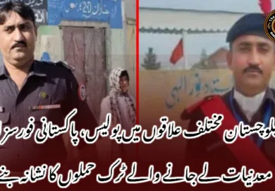 بلوچستان مختلف علاقوں میں پولیس، پاکستانی فورسز اور معدنیات لے جانے والے ٹرک حملوں کا نشانہ بنے۔