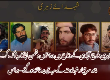 زہری بلوچ آبادی کے دفاع میں درجنوں دشمن اہلکار ہلاک کرکے، چھ سرمچار شہادت کے مرتبے پر فائز ہوگئے – براس