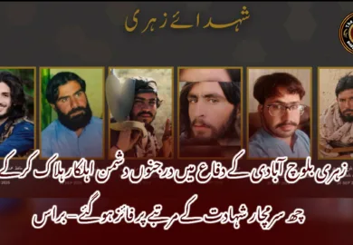 زہری بلوچ آبادی کے دفاع میں درجنوں دشمن اہلکار ہلاک کرکے، چھ سرمچار شہادت کے مرتبے پر فائز ہوگئے – براس