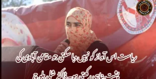 ریاست اس آواز کو نہیں دبا سکتی جو مقامی آبادی کی پشت پناہی رکھتی ہو۔ ڈاکٹر شلی بلوچ