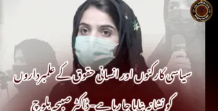 سیاسی کارکنوں اور انسانی حقوق کے علمبرداروں کو نشانہ بنایا جا رہا ہے- ڈاکٹر صبیحہ بلوچ