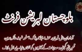 آواران نال فوج پر حملہ 4 اہلکار ہلاک اسلحہ ضبط، ناکہ بندی، تعمیراتی کمپنی و معدنیات کے گاڑیوں کو نشانہ بنایا۔ بی ایل ایف