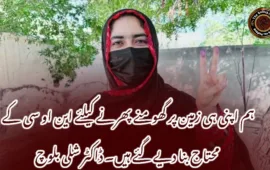 ہم اپنی ہی زمین پر گھومنے پھرنے کیلئے این او سی کے محتاج بنا دیے گئے ہیں۔ ڈاکٹر شلی بلوچ