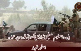 بلیدہ نامعلوم مسلح افراد کا پاکستانی فورسز پر حملہ، اسلحہ ضبط