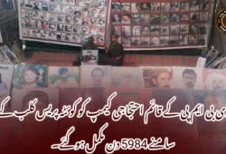 وی بی ایم پی کے قائم احتجاجی کیمپ کو کوئٹہ پریس کلب کے سامنے 5984 دن مکمل ہوگئے۔
