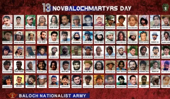 بلوچ نیشنلسٹ آرمی کی جانب سے یومِ شہداء پر تنظیمی ساتھیوں کو خراجِ عقیدت