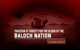 Pakistan is thirsty for the blood of the Baloch nation –  Abdullah Baloch