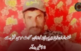 خضدار اورناچ جبری لاپتہ نوجوان سمیت موسی خیل سے 3  لاشیں برآمد