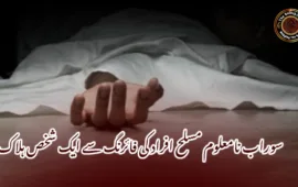 سوراب نامعلوم مسلح افراد کی فائرنگ سے ایک شخص ہلاک