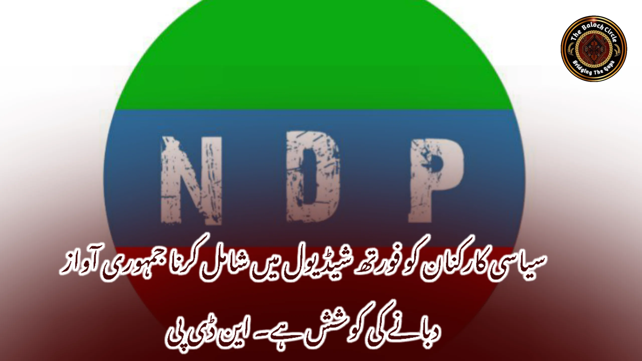 سیاسی کارکنان کو فورتھ شیڈیول میں شامل کرنا جمہوری آواز دبانے کی کوشش ہے۔ این ڈی پی